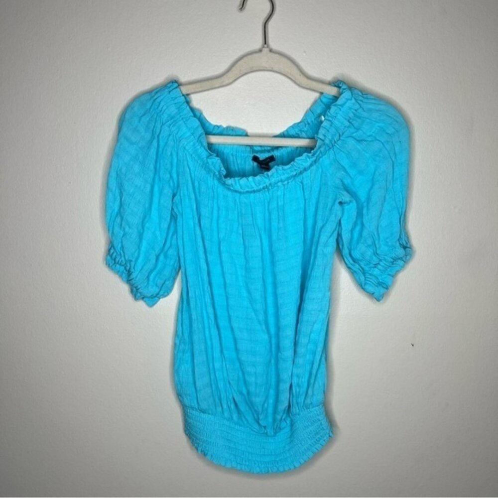 Ann Taylor Factory Womens Size‎ S Textured Chiffon Off The Shoulder Blouse